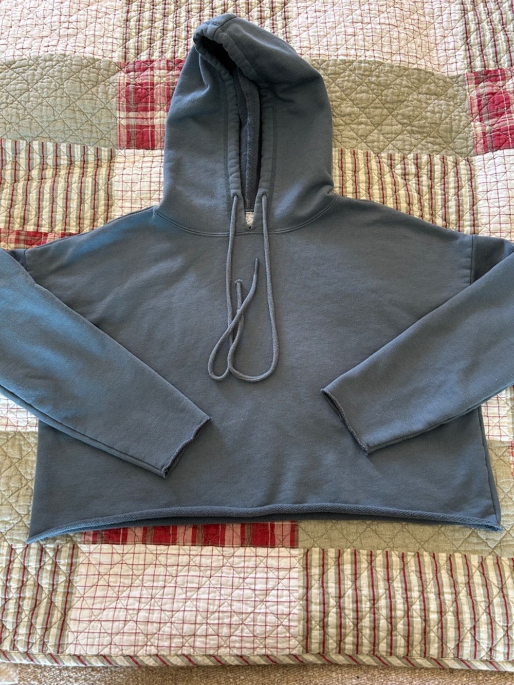 ALO Yoga Slate Blue Cropped Hoodie